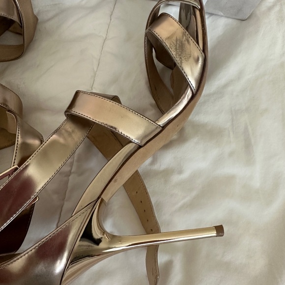 JIMMY CHOO 'Louise' Anthracite Metallic Nappa Heels in Size: 38.5 - Picture 6 of 7